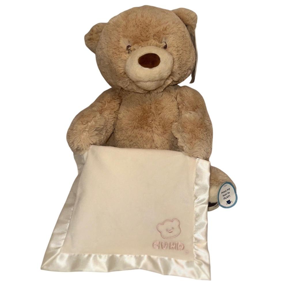 Gund Peek-A-Boo Bear Baby 11.5" Tan NWT Talking‎ Animated Plush Toy